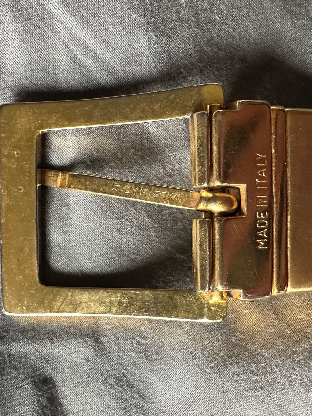 Saint Laurent Brown Belt with Gold-Tone Buckle - Picture 3 of 7
